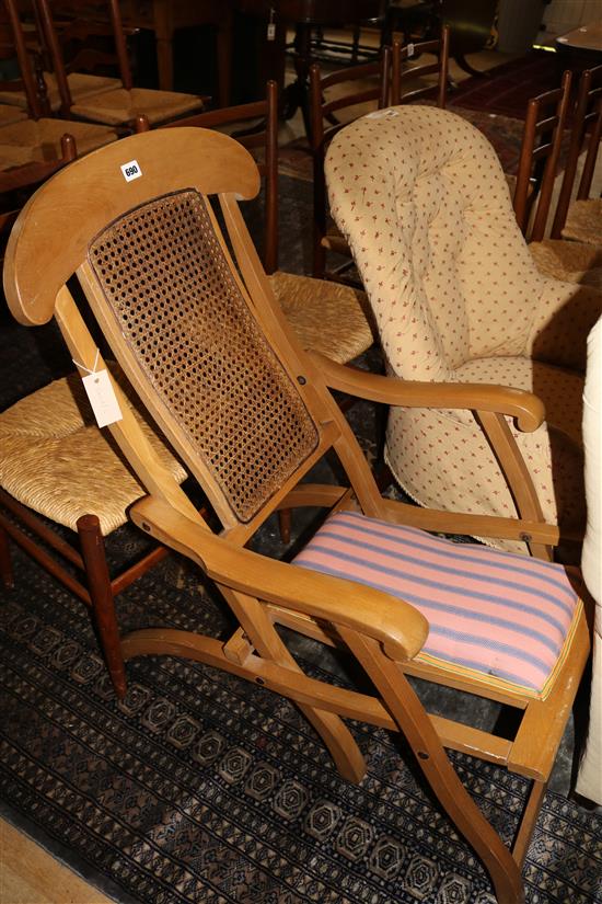 Cane back folding chair